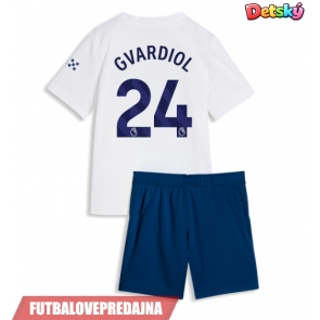Lacne Dětský Futbalové dres Manchester City Josko Gvardiol #24 2026-27 Krátky Rukáv - Tretina (+ trenírky)